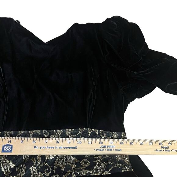 80s VTG Jessica McClintock Velvet Victorian Gown Medium Lace Formal Holiday - Picture 11 of 11